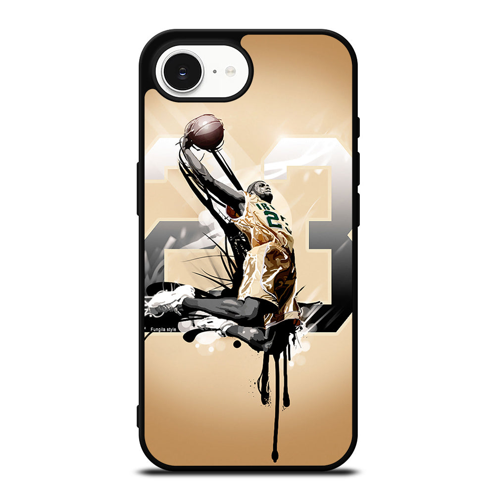 LEBRON JAMES 23 iPhone 16e case black TPU silicone rubber protective cover by Casedear