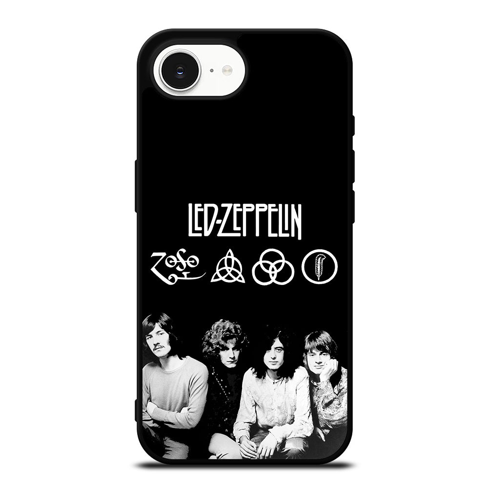 LED ZEPPELIN iPhone 16e case black TPU silicone rubber protective cover by Casedear