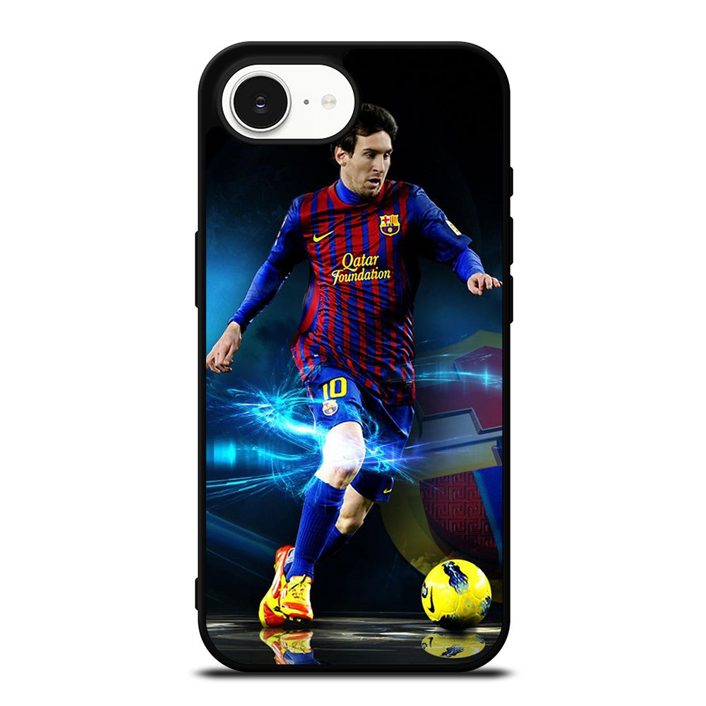 LEO MESSI DRIBLE iPhone 16e case black TPU silicone rubber protective cover by Casedear