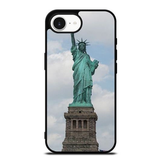 LIBERTY STATUE iPhone 16e case black TPU silicone rubber protective cover by Casedear
