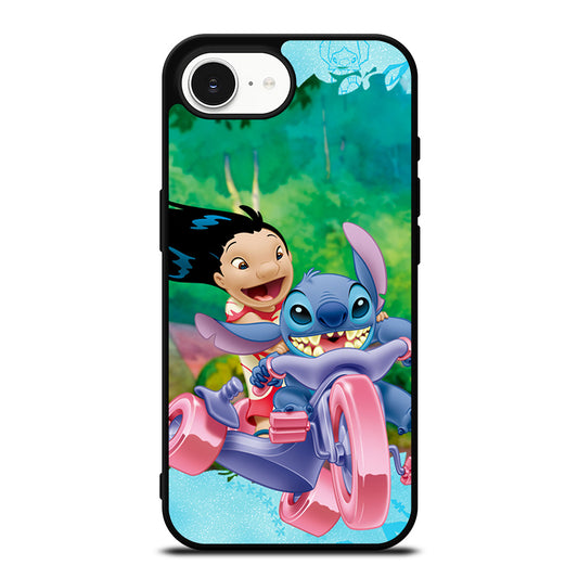 LILO AND STITCH SMILE iPhone 16e case black TPU silicone rubber protective cover by Casedear