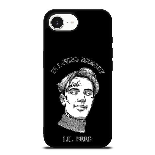 LIL PEEP IN BLACK MEMORY iPhone 16e case black TPU silicone rubber protective cover by Casedear