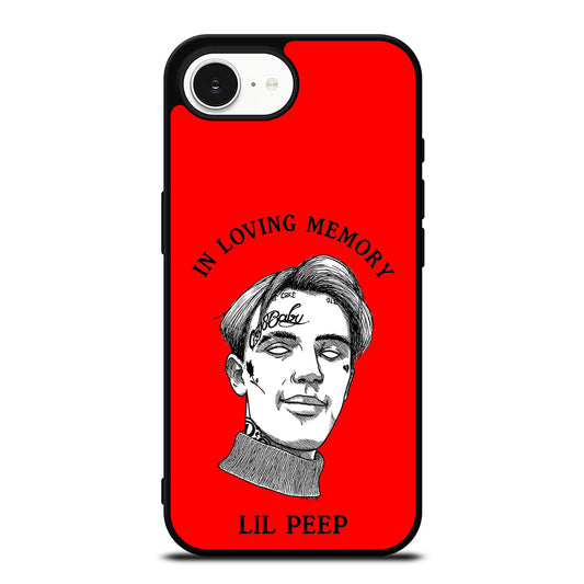 LIL PEEP IN RED MEMORY iPhone 16e case black TPU silicone rubber protective cover by Casedear
