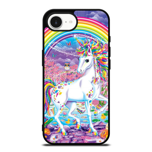 LISA FRANK UNICORN iPhone 16e case black TPU silicone rubber protective cover by Casedear