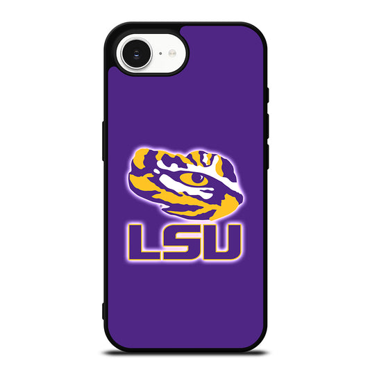 LSU Tigers Logo iPhone 16e case black TPU silicone rubber protective cover by Casedear