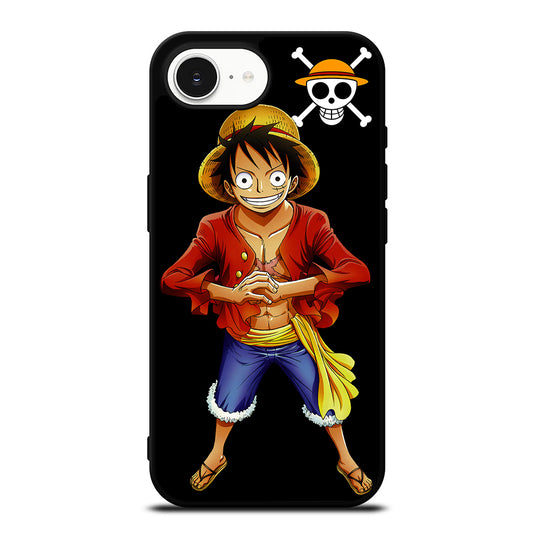 LUFFY ONE PIECE iPhone 16e case black TPU silicone rubber protective cover by Casedear