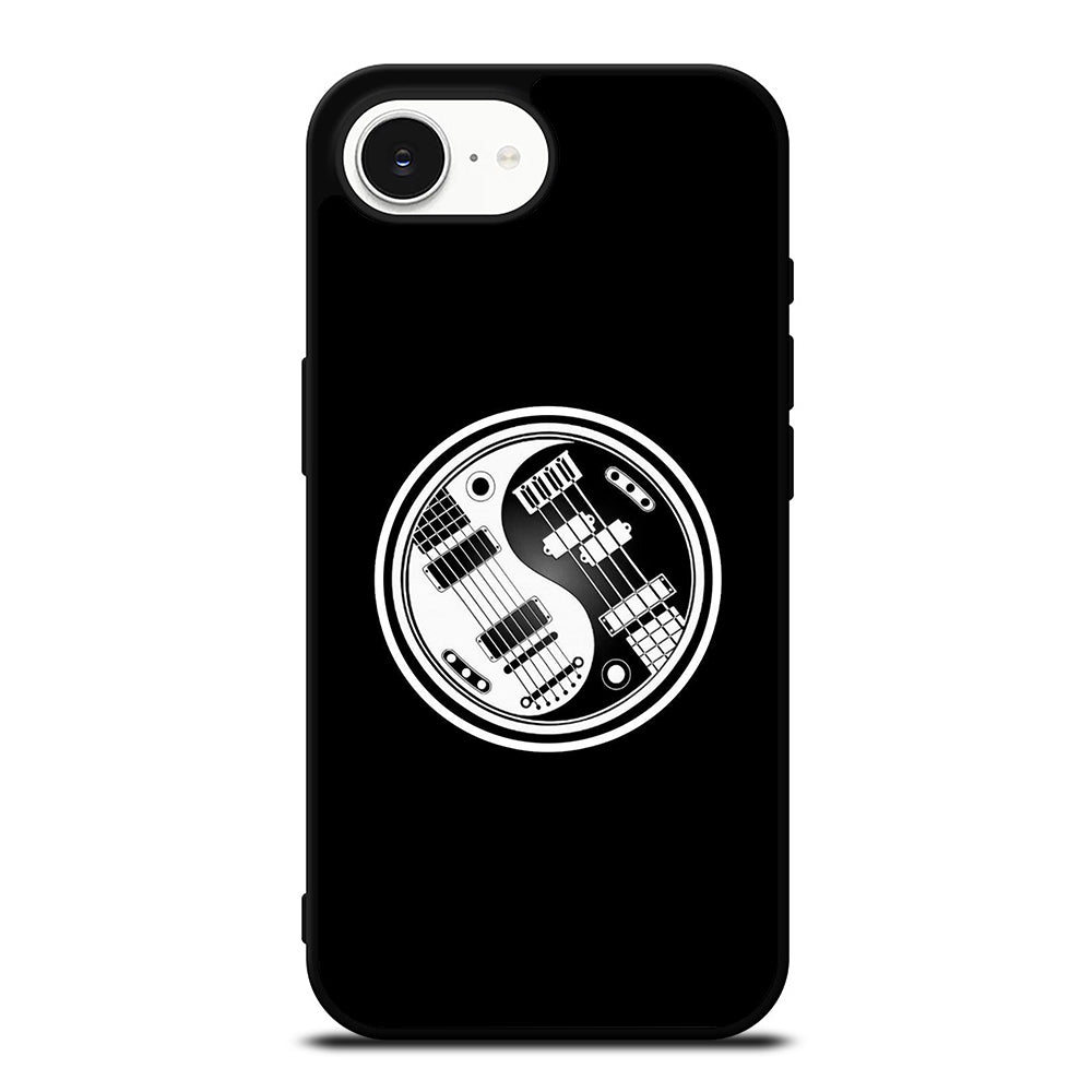 Lead Guitar Image iPhone 16e case black TPU silicone rubber protective cover by Casedear