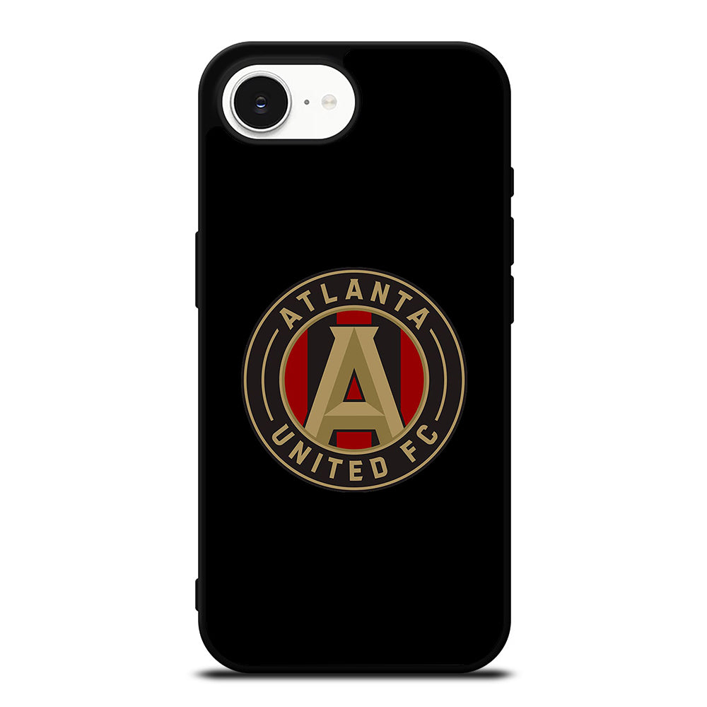 Logo Atlanta United iPhone 16e case black TPU silicone rubber protective cover by Casedear