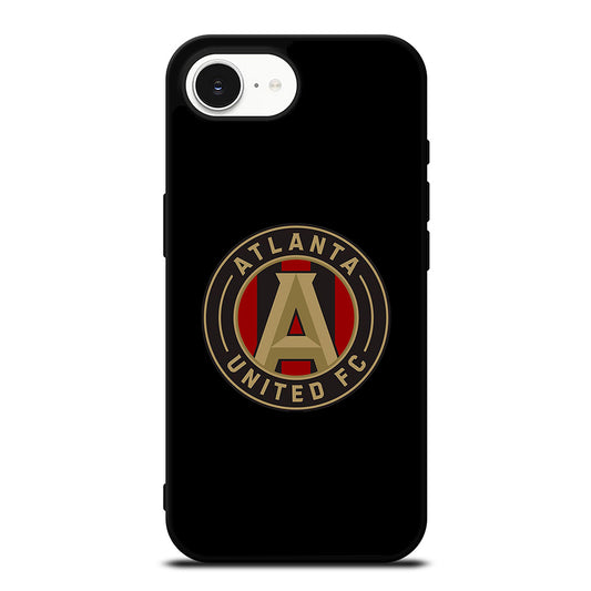 Logo Atlanta United iPhone 16e case black TPU silicone rubber protective cover by Casedear