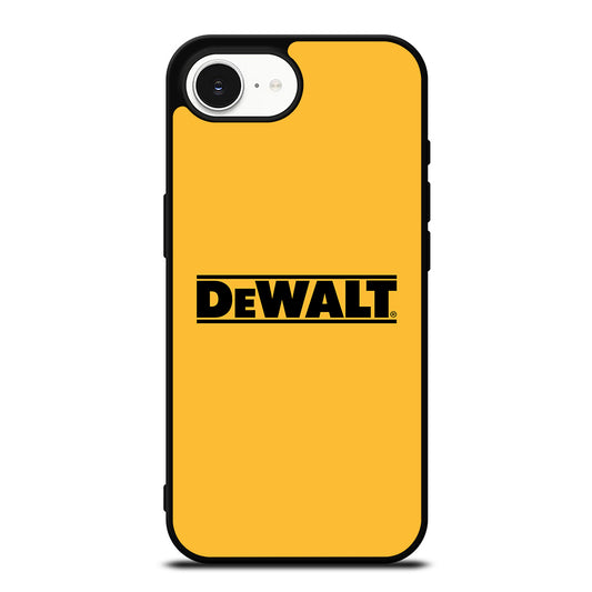 Logo Of Dewalt iPhone 16e case black TPU silicone rubber protective cover by Casedear