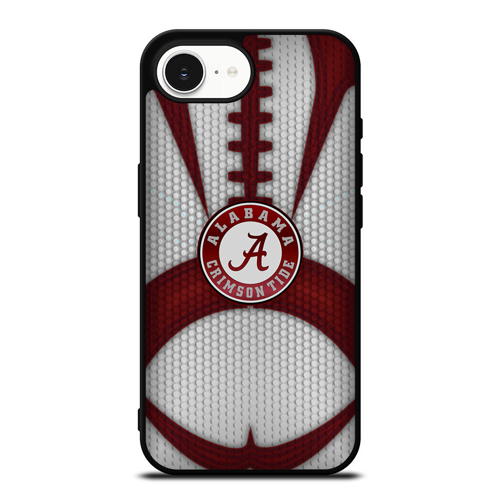 Luxury Alabama Crimson Tide iPhone 16e case black TPU silicone rubber protective cover by Casedear
