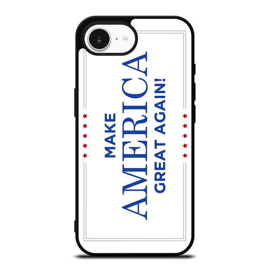 MAKE AMERICA GREAT AGAIN iPhone 16e case black TPU silicone rubber protective cover by Casedear