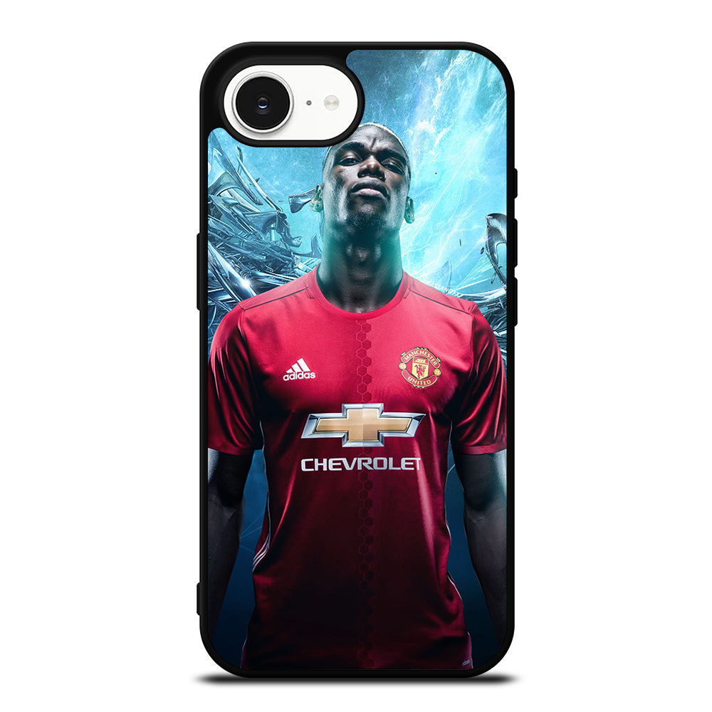 MANCHESTER UNITED PAUL POGBA iPhone 16e case black TPU silicone rubber protective cover by Casedear