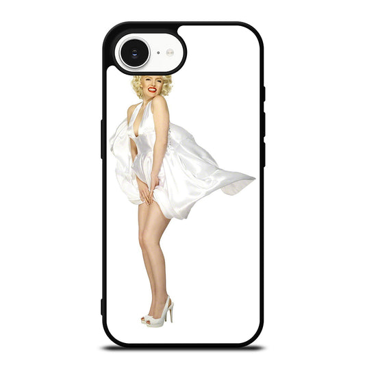 MARILYN MONROE POSE iPhone 16e case black TPU silicone rubber protective cover by Casedear