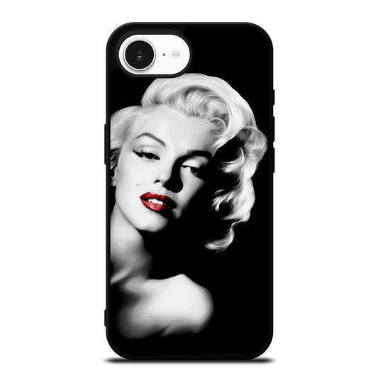 MARILYN MONROE iPhone 16e case black TPU silicone rubber protective cover by Casedear