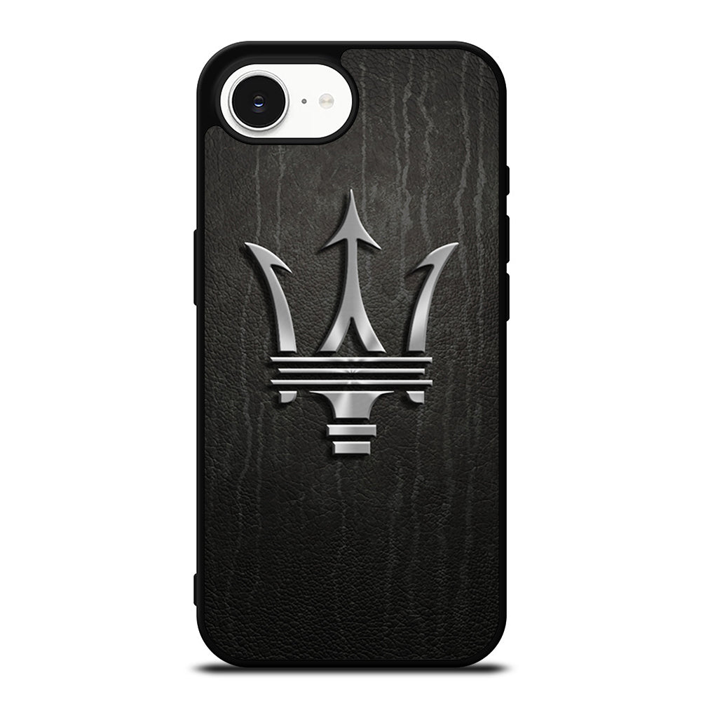 MASERATI LOGO iPhone 16e case black TPU silicone rubber protective cover by Casedear