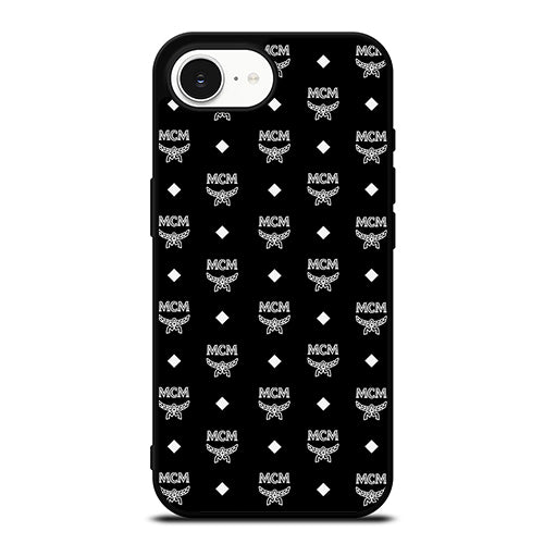 MCM Worldwide Black Wallpaper iPhone 16e case black TPU silicone rubber protective cover by Casedear