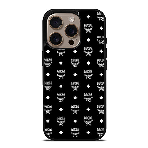 MCM Worldwide Black Wallpaper iPhone 16 Pro Case