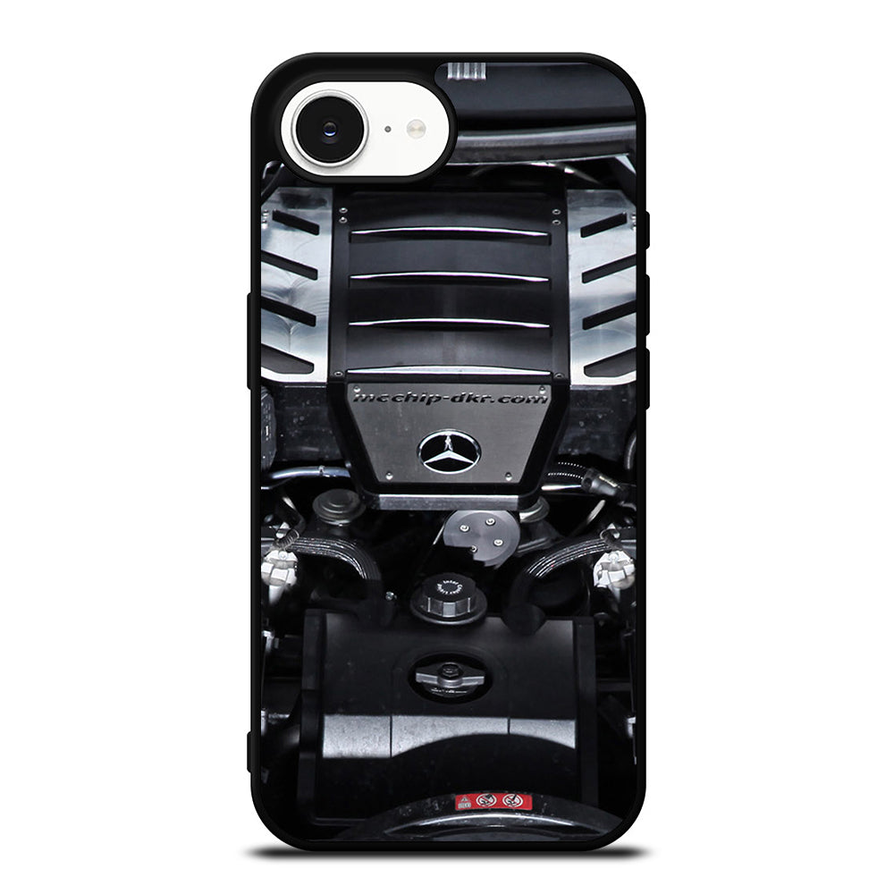 MCchip Dkr Mercedes Engine iPhone 16e case black TPU silicone rubber protective cover by Casedear