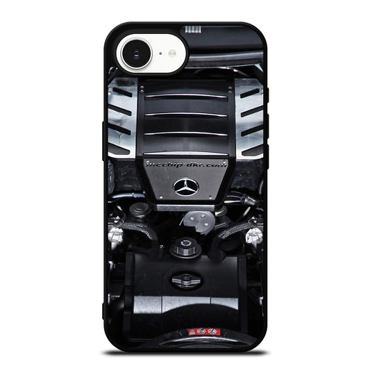 MCchip Dkr Mercedes Engine iPhone 16e case black TPU silicone rubber protective cover by Casedear
