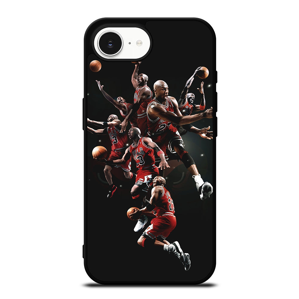MICHAEL JORDAN ACTIONS iPhone 16e case black TPU silicone rubber protective cover by Casedear
