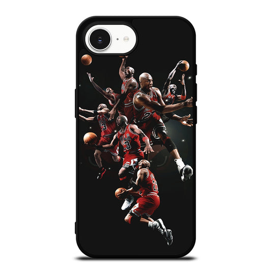 MICHAEL JORDAN ACTIONS iPhone 16e case black TPU silicone rubber protective cover by Casedear