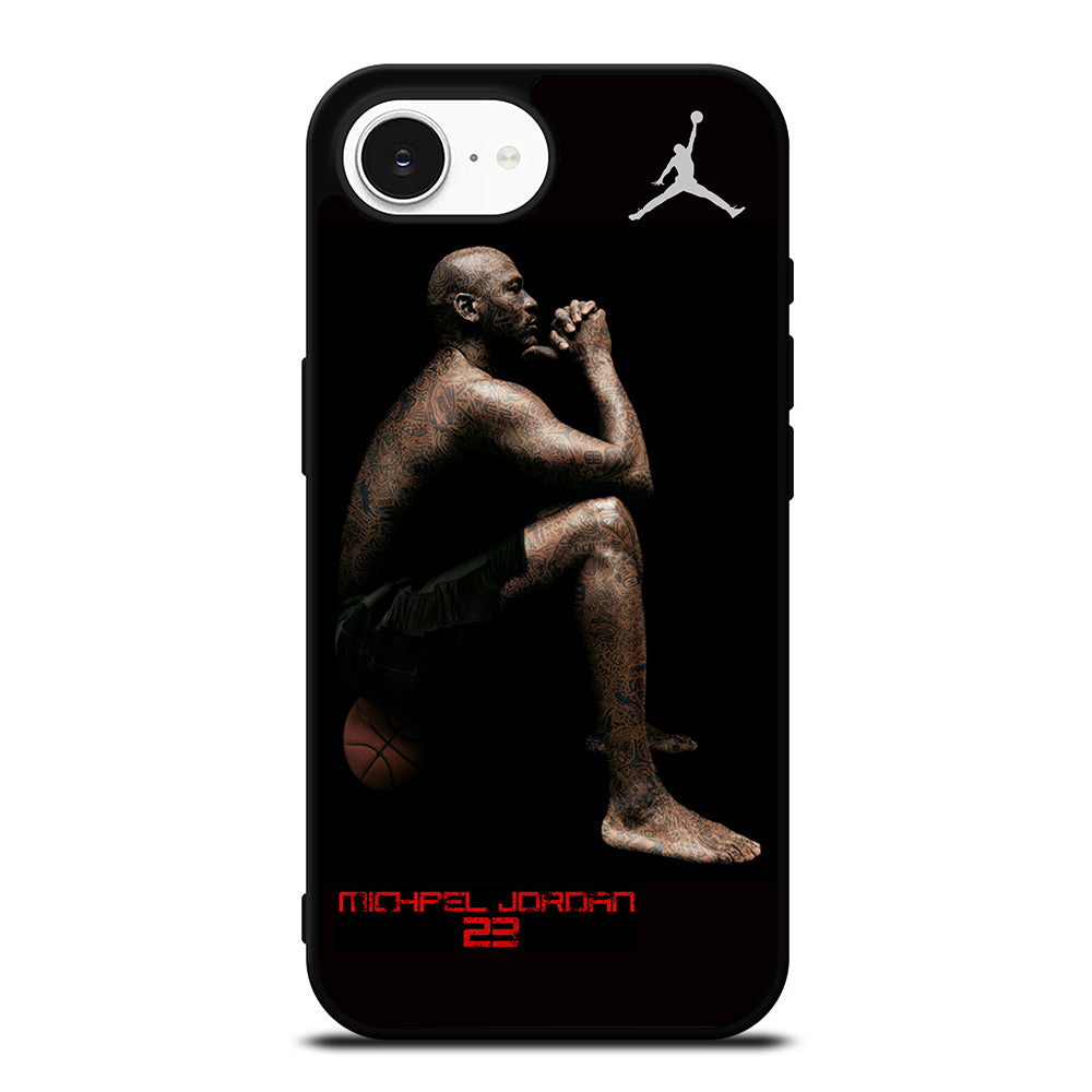MICHAEL JORDAN JUMPMAN iPhone 16e case black TPU silicone rubber protective cover by Casedear