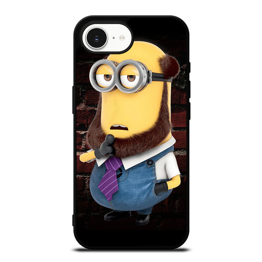 MINION THE PROFESOR iPhone 16e case black TPU silicone rubber protective cover by Casedear
