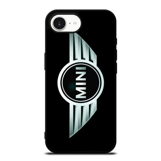 MINI COOPER LOGO BLACK LANDSCAPE iPhone 16e case black TPU silicone rubber protective cover by Casedear