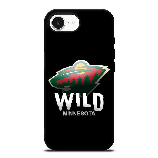 MINNESOTA WILD LOGO iPhone 16e case black TPU silicone rubber protective cover by Casedear