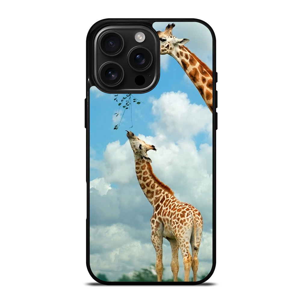 MOM AND BABY GIRAFFE EAT iPhone 16 Pro Max Case