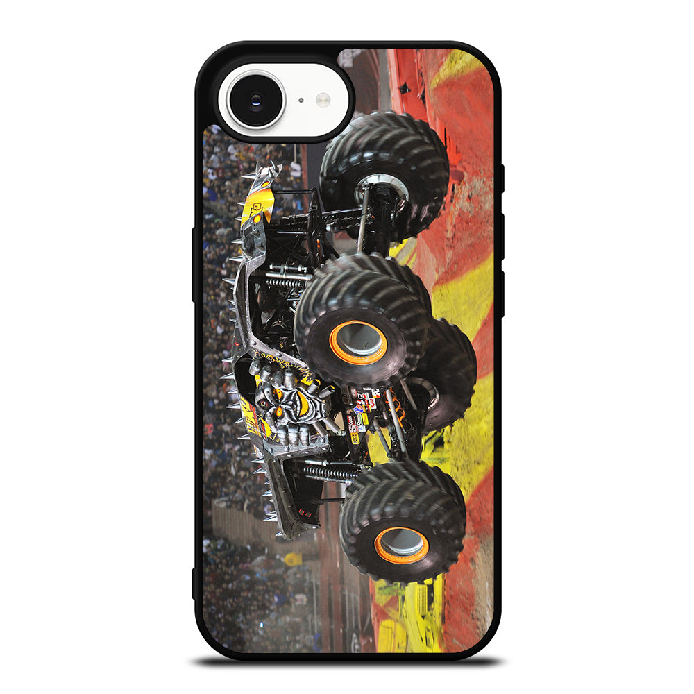 MONSTER TRUCK JUMPING iPhone 16e case black TPU silicone rubber protective cover by Casedear