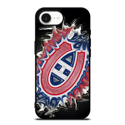 MONTREAL CANADIENS STYLE iPhone 16e case black TPU silicone rubber protective cover by Casedear