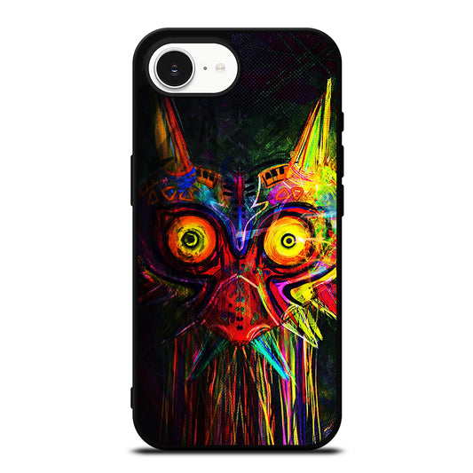 Majora's Painting iPhone 16e case black TPU silicone rubber protective cover by Casedear