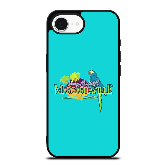 Margaritaville Logo Wallpaper iPhone 16e case black TPU silicone rubber protective cover by Casedear