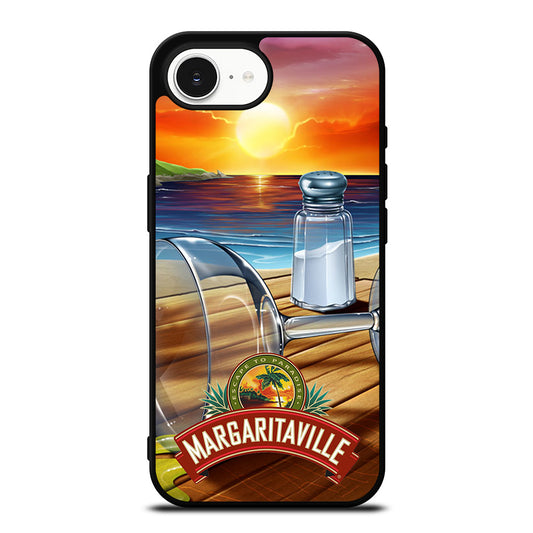 Margaritaville Sunset Wallpaper iPhone 16e case black TPU silicone rubber protective cover by Casedear