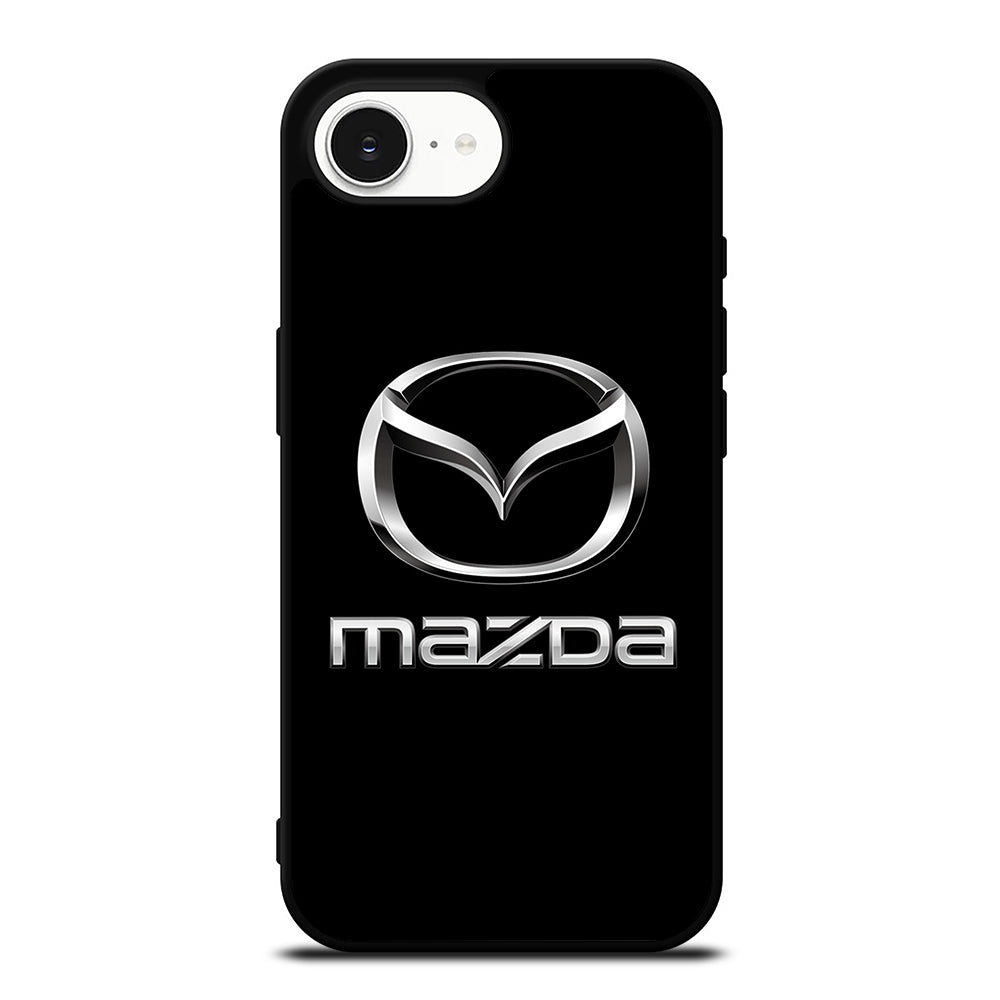 Mazda Logo iPhone 16e case black TPU silicone rubber protective cover by Casedear