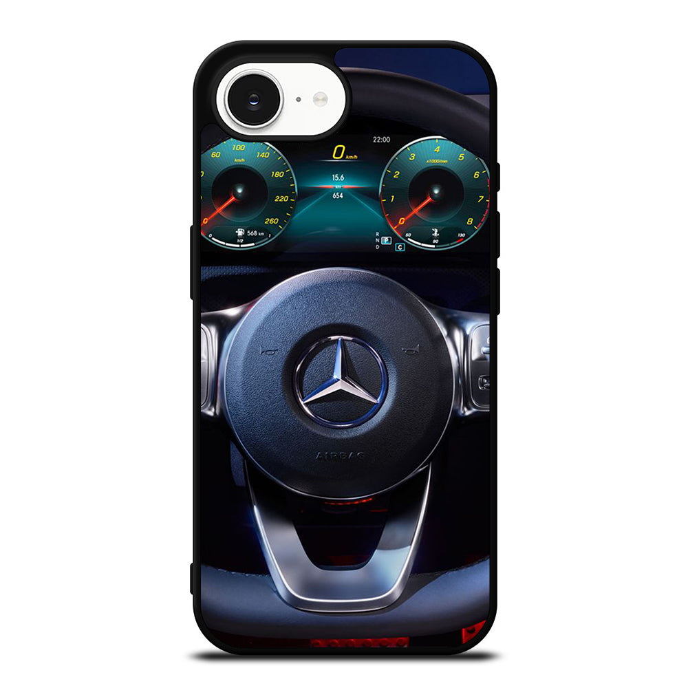Mercedes Steering Wheel iPhone 16e case black TPU silicone rubber protective cover by Casedear