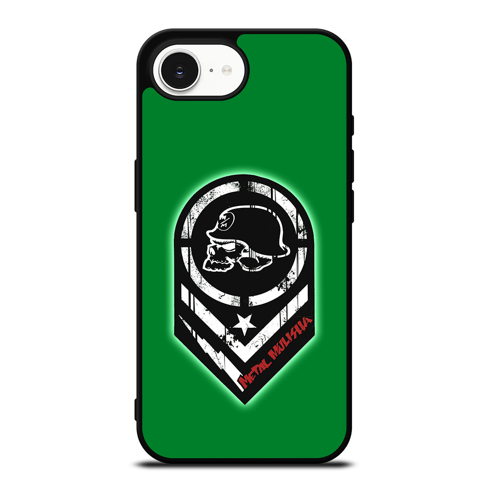 Metal Mulisha Logo iPhone 16e case black TPU silicone rubber protective cover by Casedear