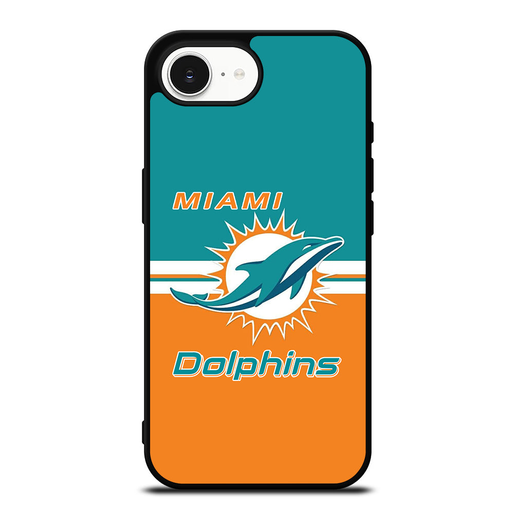 Miami Dolphins Football iPhone 16e case black TPU silicone rubber protective cover by Casedear