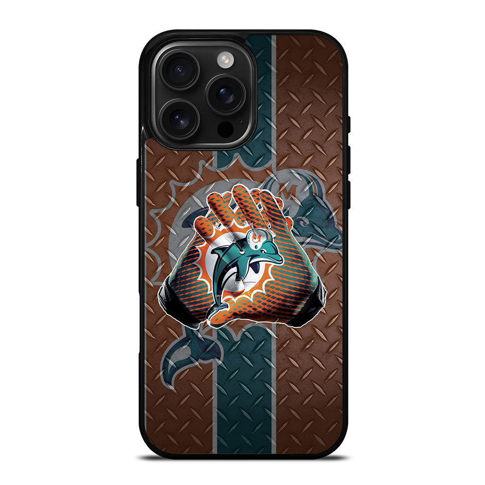 Miami Dolphins Football Gloves iPhone 16 Pro Max Case