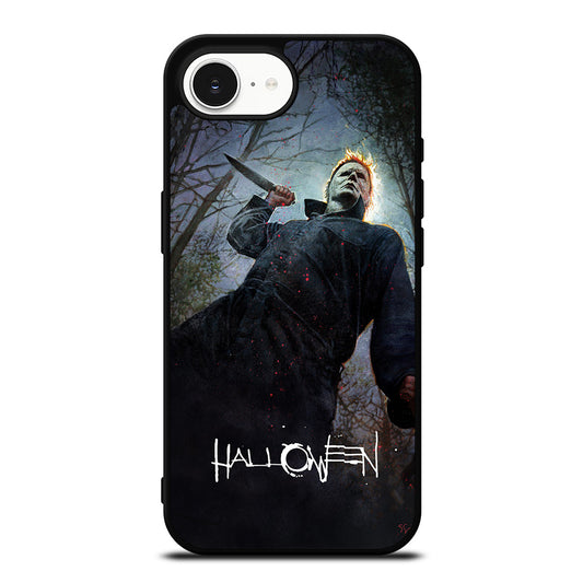 Michael Myers Halloween Action iPhone 16e case black TPU silicone rubber protective cover by Casedear