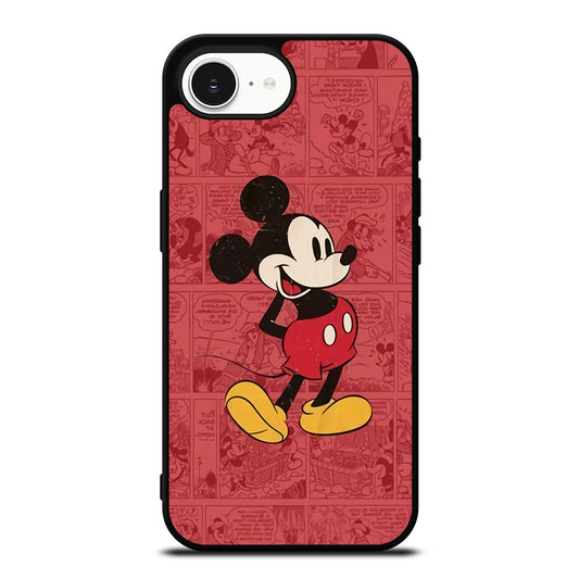 Mickey Cartoon iPhone 16e case black TPU silicone rubber protective cover by Casedear
