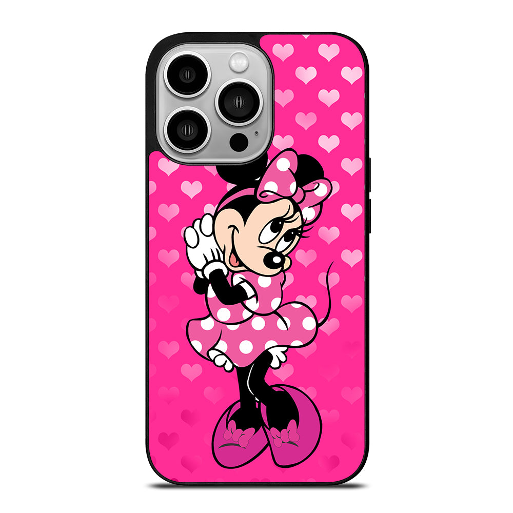 Minnie Mouse In Pink Heart iPhone 14 Pro Case