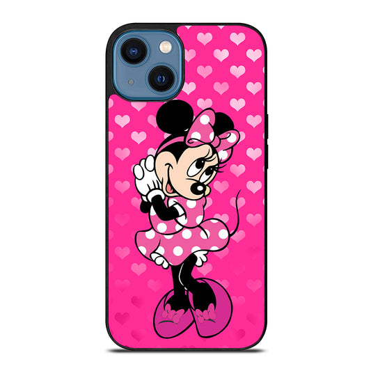 Minnie Mouse In Pink Heart iPhone 14 Case