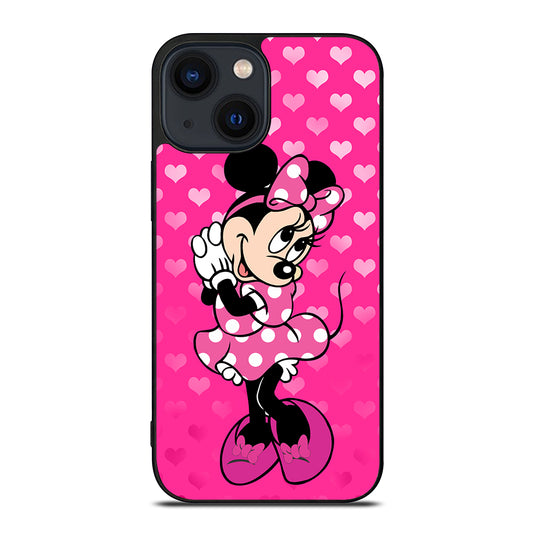 Minnie Mouse In Pink Heart iPhone 14 Plus Case