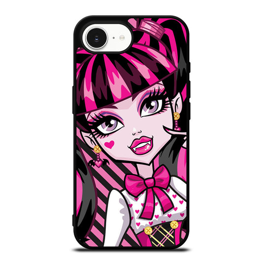 Monster High Cute Frankie Stein Doll iPhone 16e case black TPU silicone rubber protective cover by Casedear
