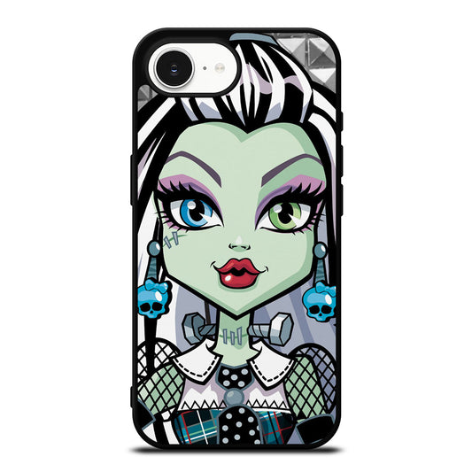Monster High Frankie Stein Doll iPhone 16e case black TPU silicone rubber protective cover by Casedear
