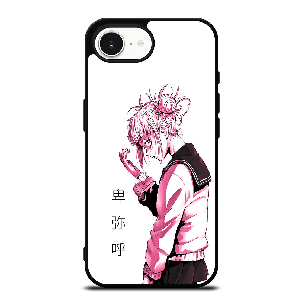 My Hero Academia Himiko Toga Pose iPhone 16e case black TPU silicone rubber protective cover by Casedear