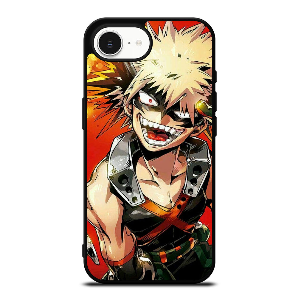 My Hero Academia Katsuki iPhone 16e case black TPU silicone rubber protective cover by Casedear